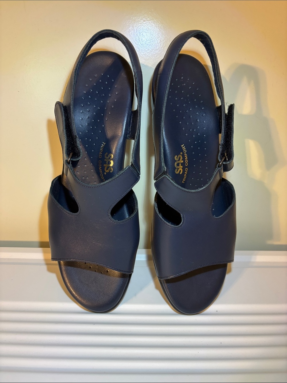 SAS Women's Navy Open-Toe Slingback Sandals
